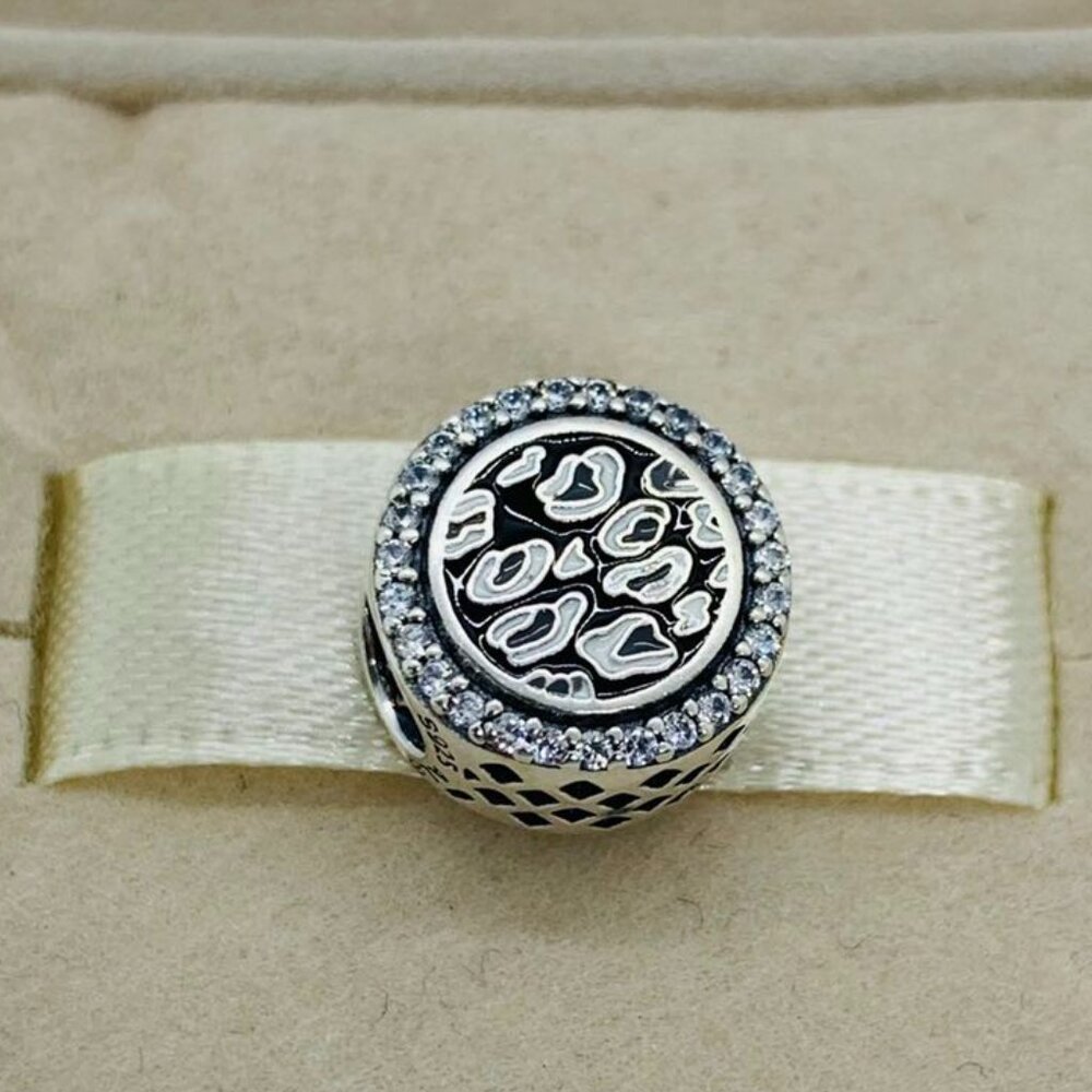 Pandora Black Leopard Print String Charm For Brac… - image 2